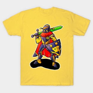 Robot Knight with Glowing Sword T-Shirt